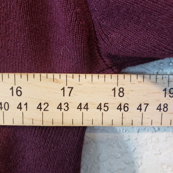 Hillard & Hanson Womens Belted Collared Pullover Sweater Size Large Burgundy - Picture 6 of 6
